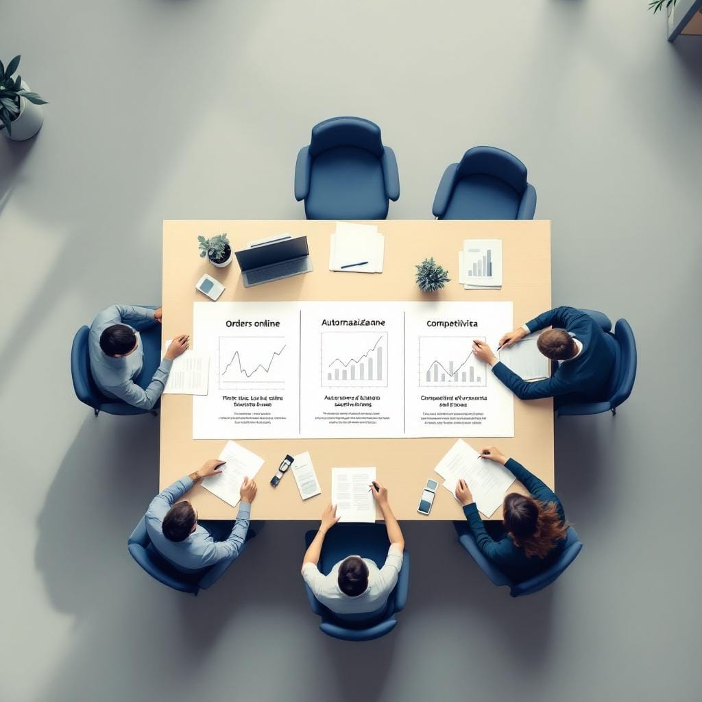 Valutazione strategica di una PMI della stampa su ordini online e automazione.