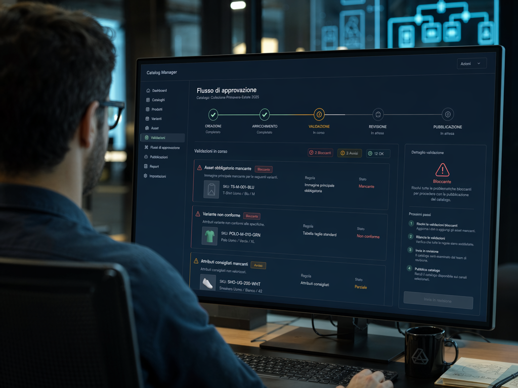 Workflow di approvazione e validazione per cataloghi personalizzati