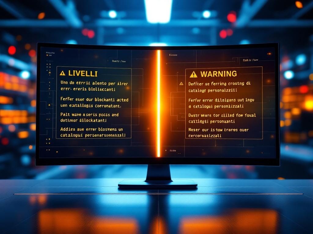 Workflow con controlli bloccanti e warning nel preflight di cataloghi personalizzati