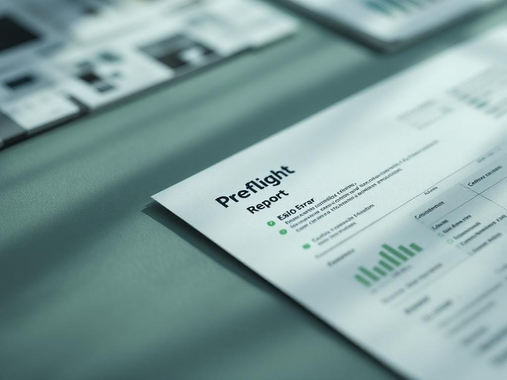 Test su file campione con report di esito preflight e prova di stampa