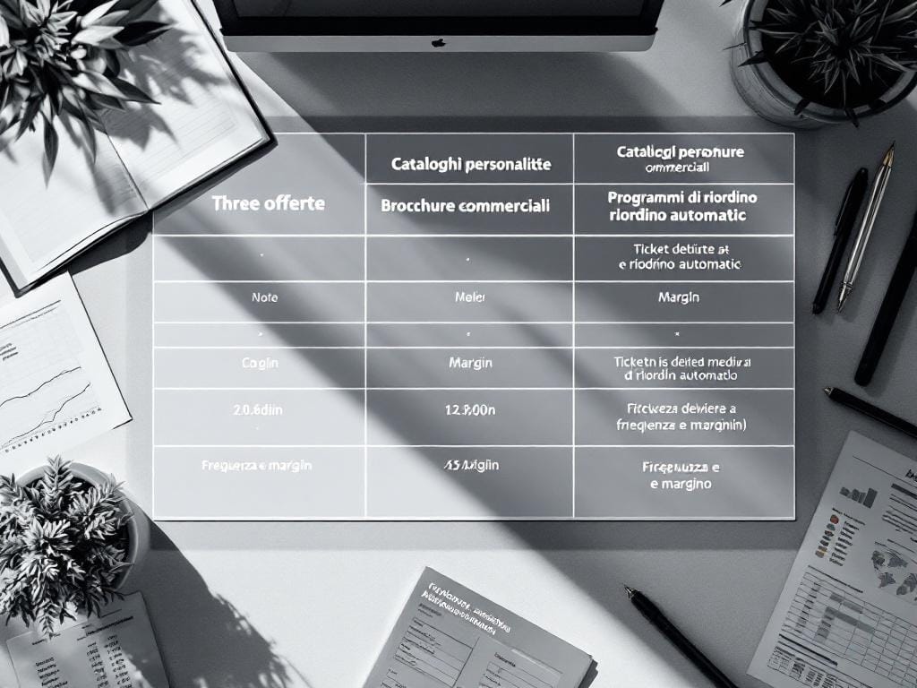 Tabella comparativa delle tre linee di servizio web-to-print