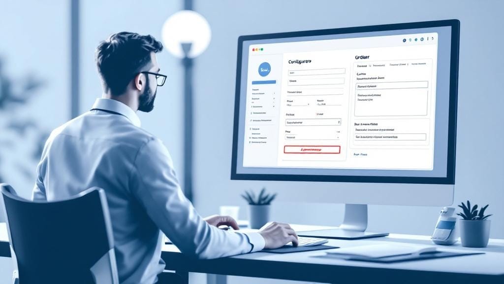 Configuratore prodotti stampa con validazioni, anteprima e approvazione ordine