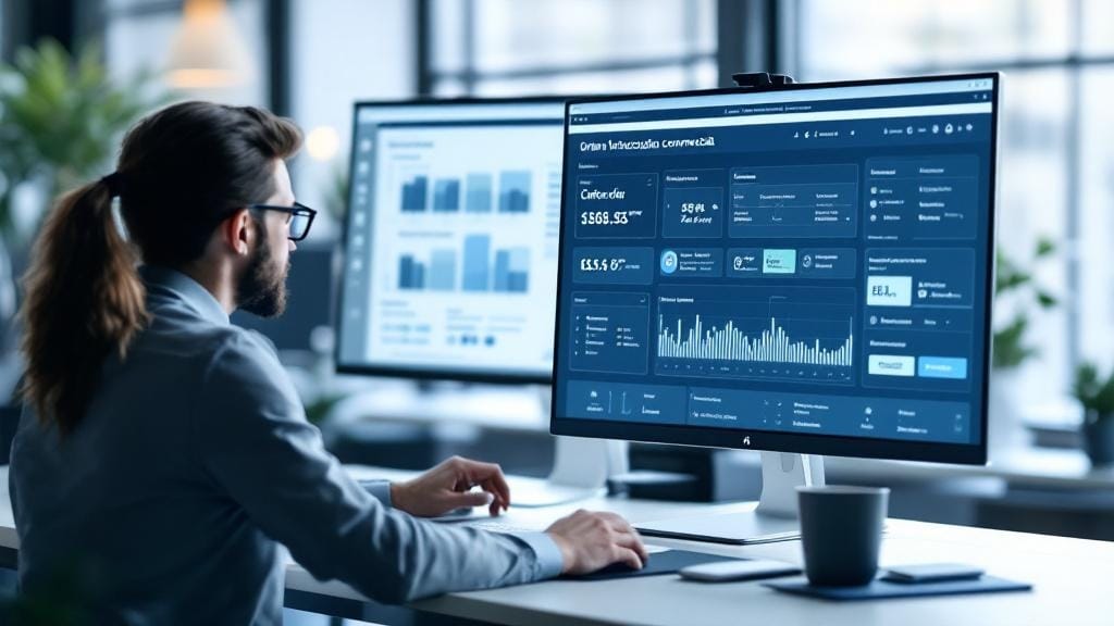 Tipografia e cliente consultano un portale di riordino automatico per materiali commerciali